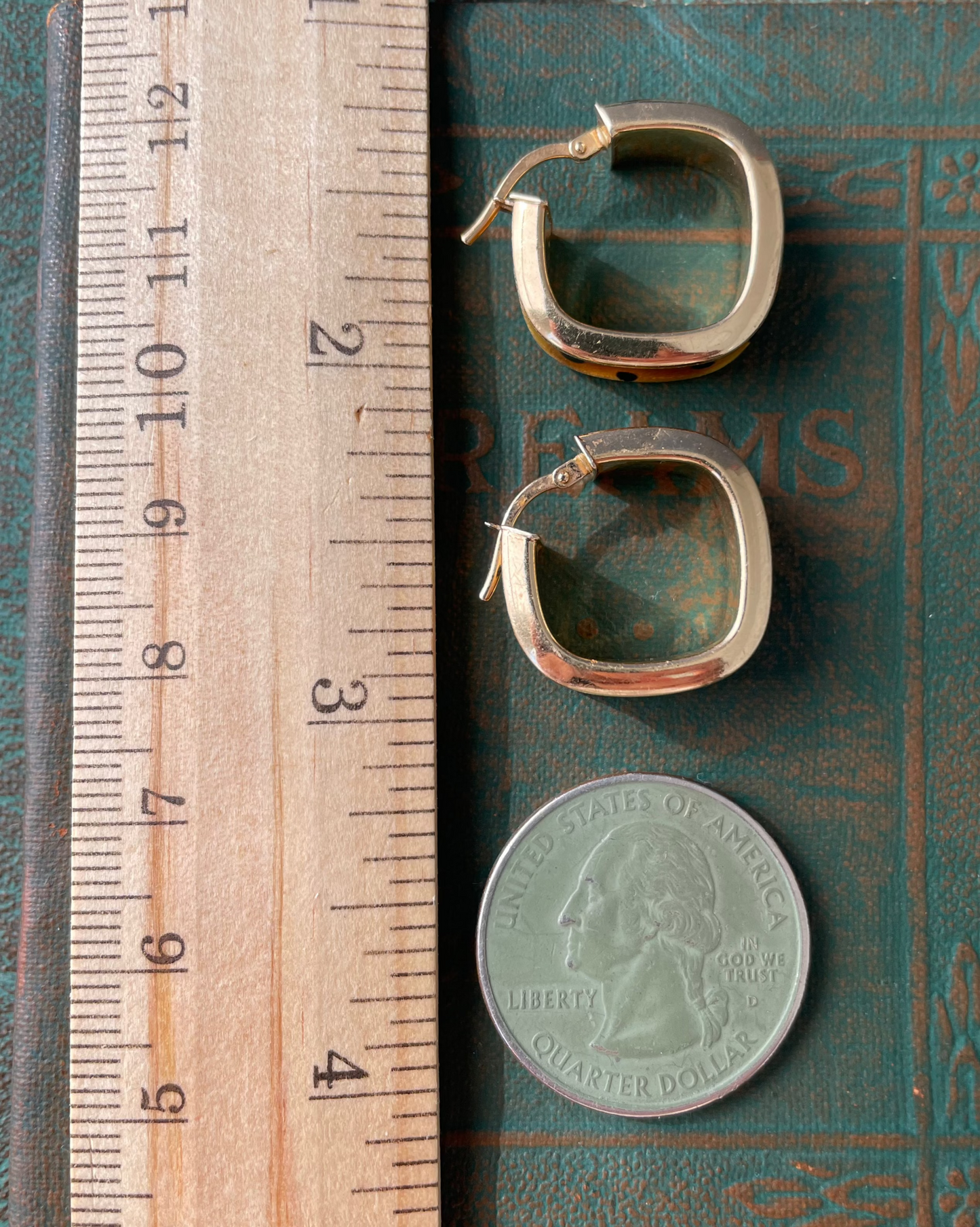 Cheetah Enamel Hoops - 14k