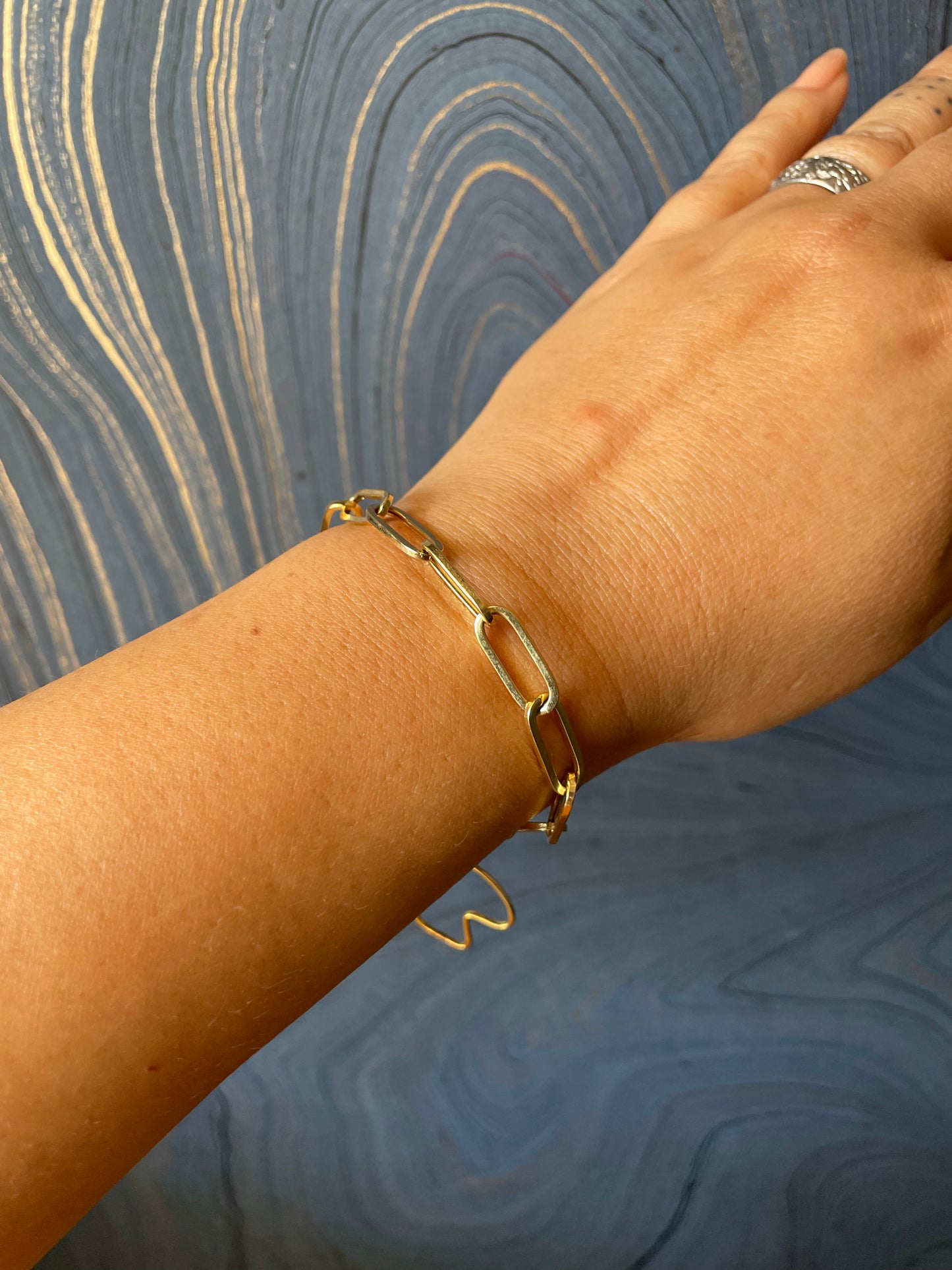 Large Paperclip Bracelet - 14k