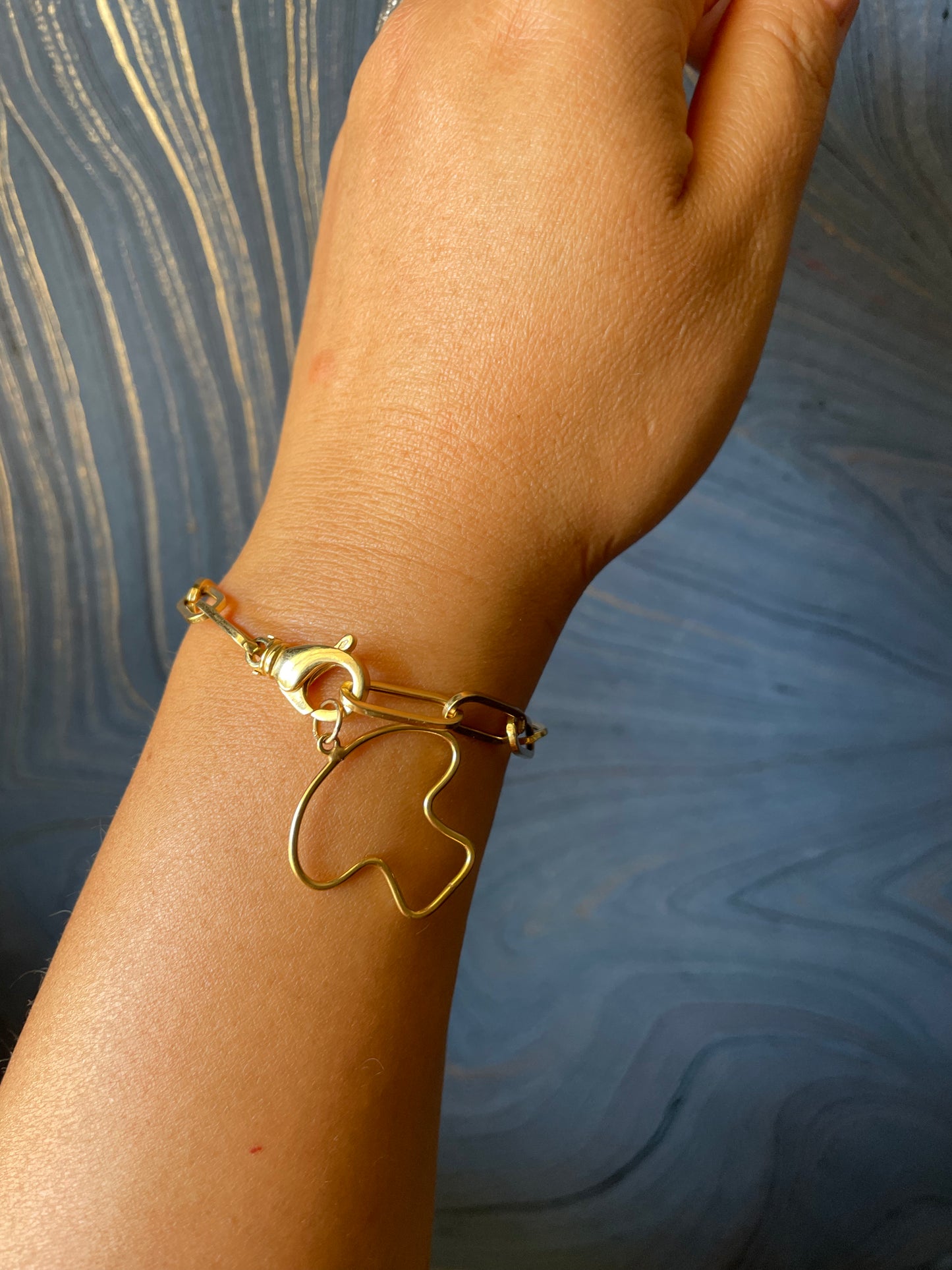 Large Paperclip Bracelet - 14k