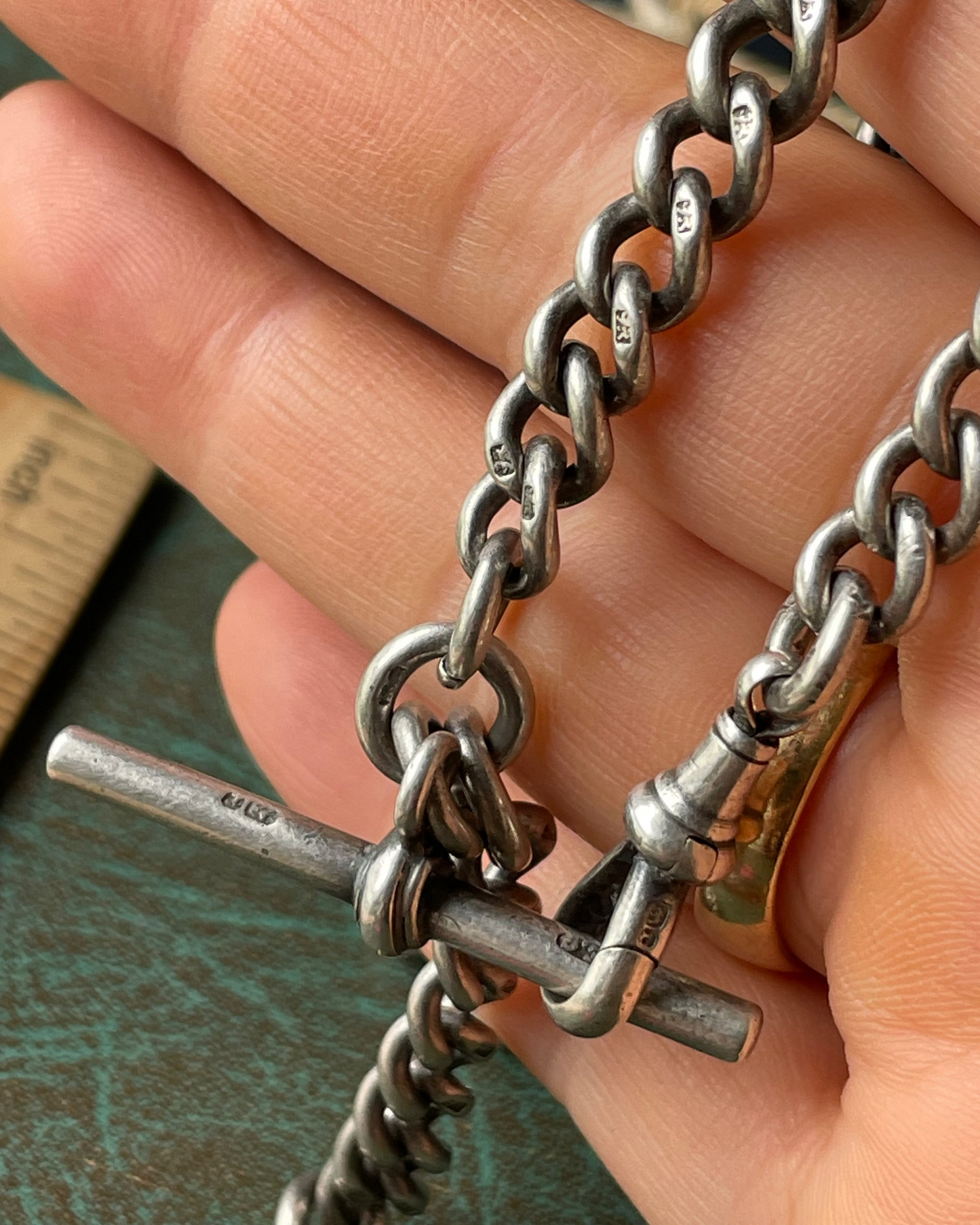 Watch Chain Large Graduated Curb - Silver