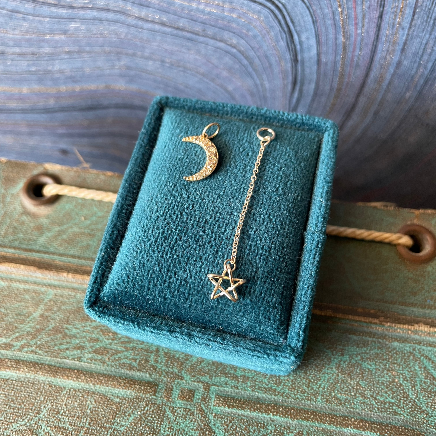 Moon & Falling Star Duo - 14k