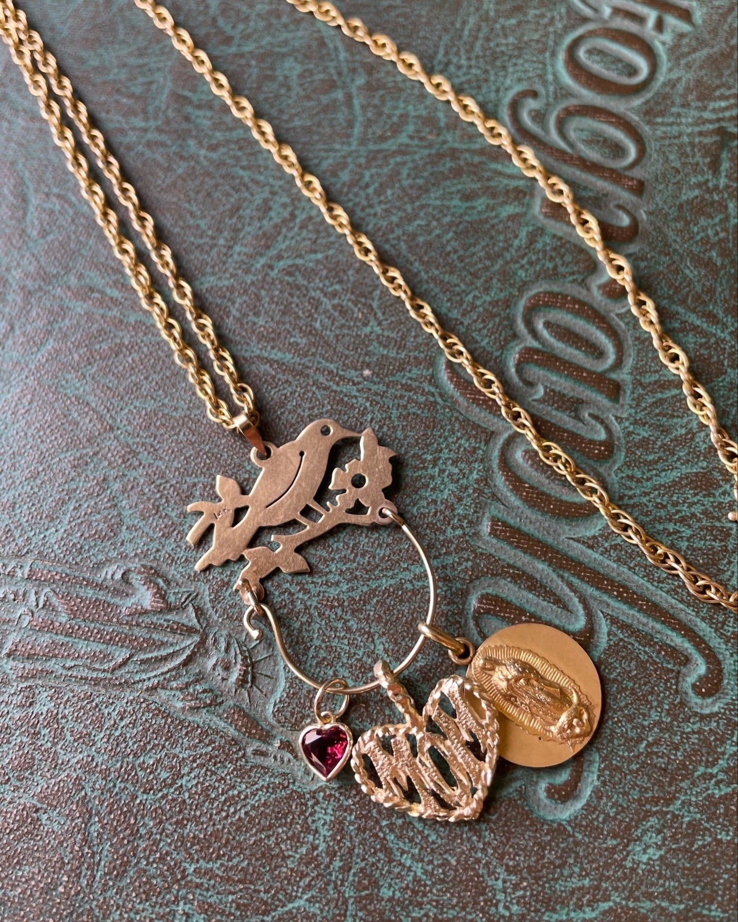 Gemstone Heart Charms - 14k