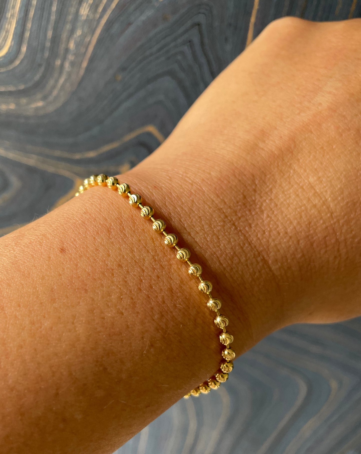 Moon Ball Bead Bracelet - 14k