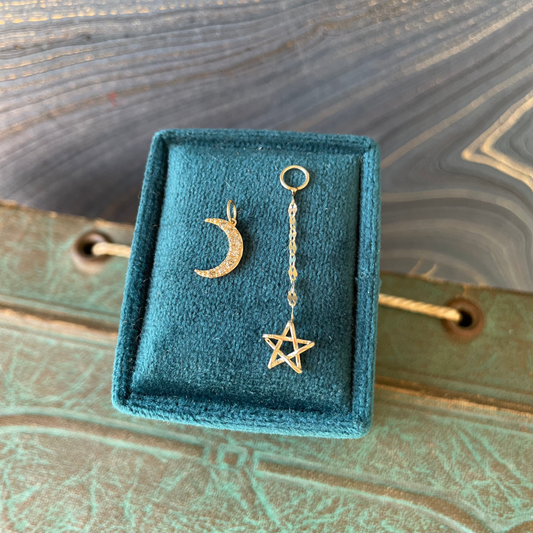 Moon & Falling Star Duo - 14k