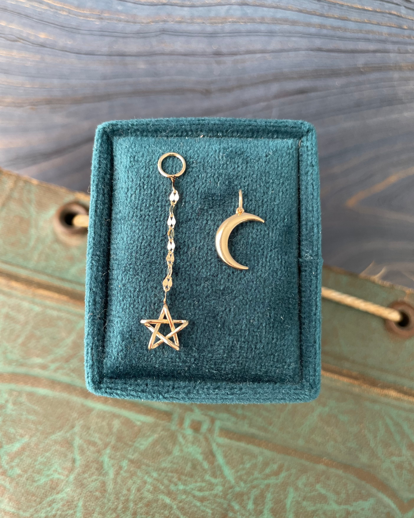 Moon & Falling Star Duo - 14k