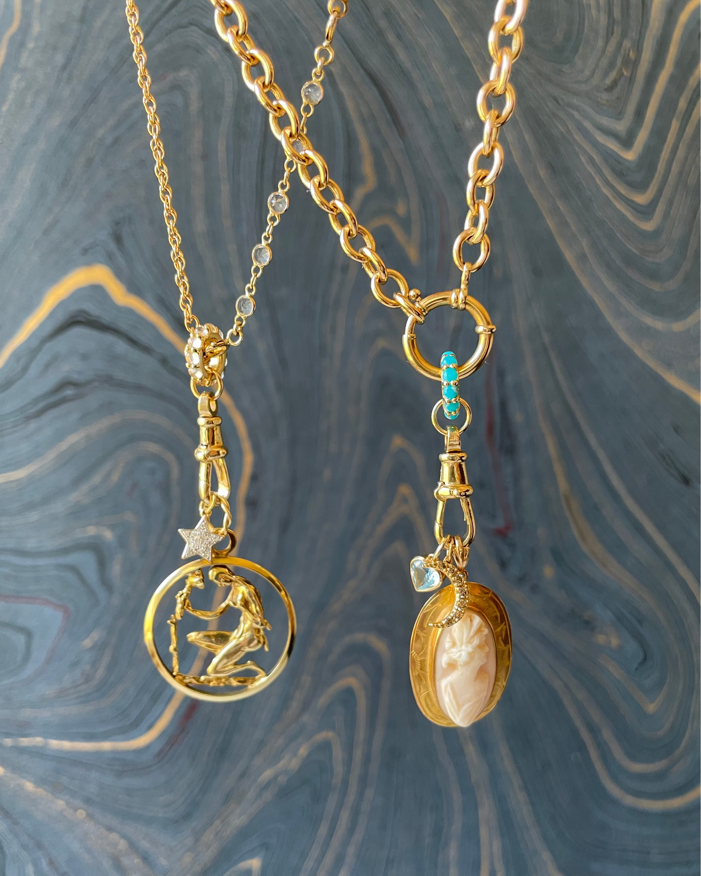 Oblong Cameo Charm - 10k