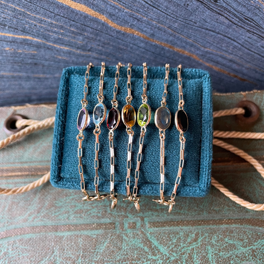 Oval Gem Stringy - 14k