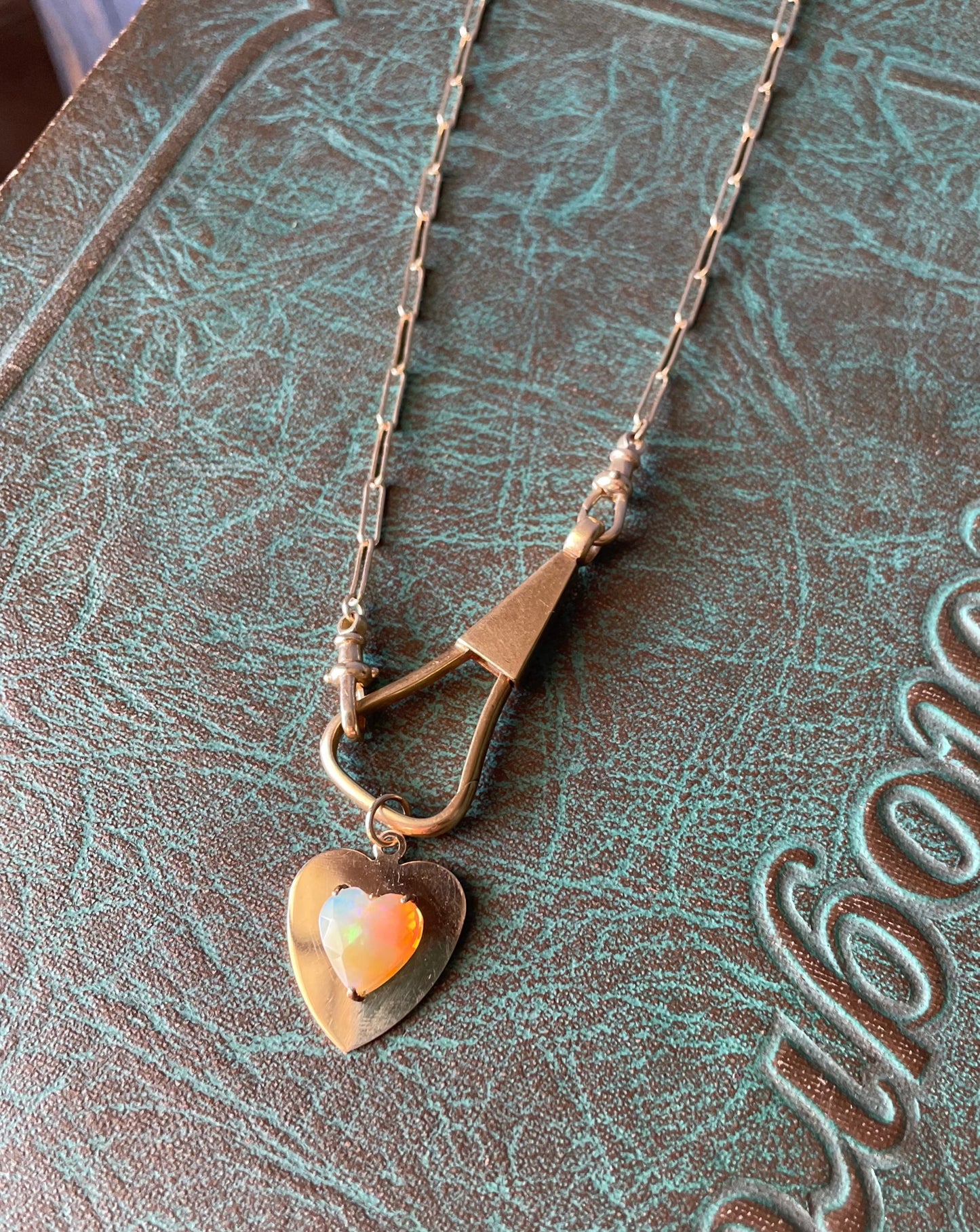 Opal Heart on Heart - 14k