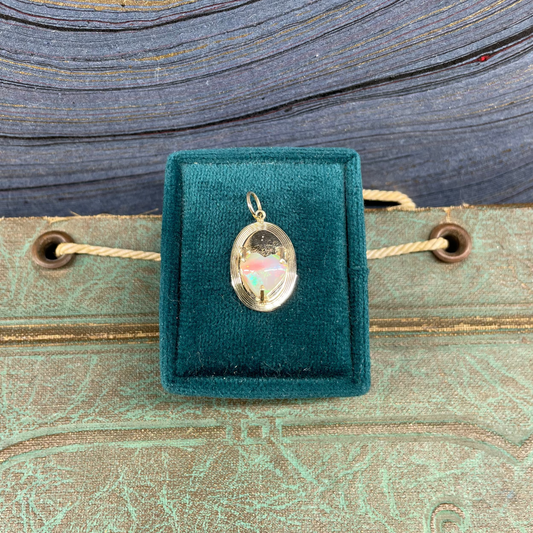 Opal Heart Cufflink - 14k