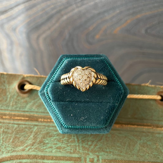 Pavé Heart Ring - 14k