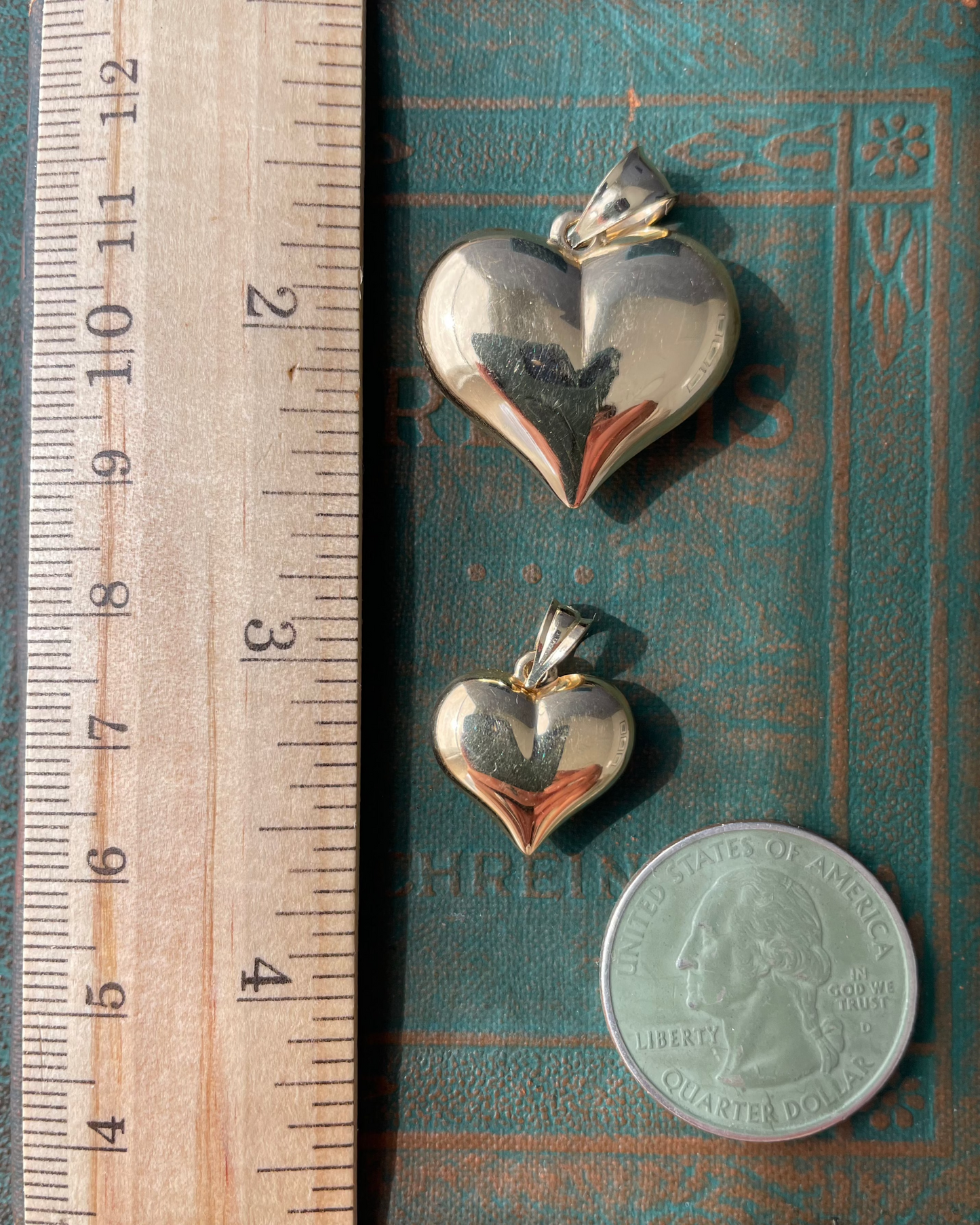 Puffy Hearts Charms - 14k