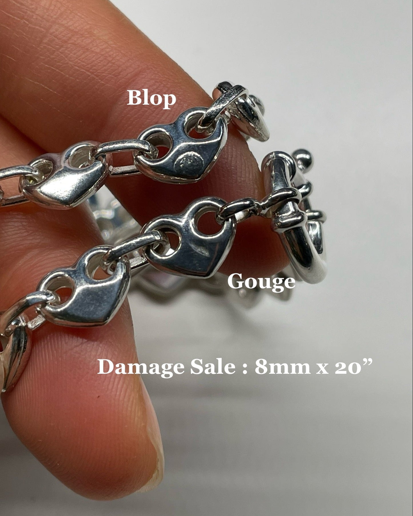Puffy Heart Mariner Bolt Chain - 925 Silver