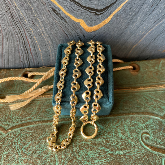 Puffy Heart Mariner BSB Chain - 14k