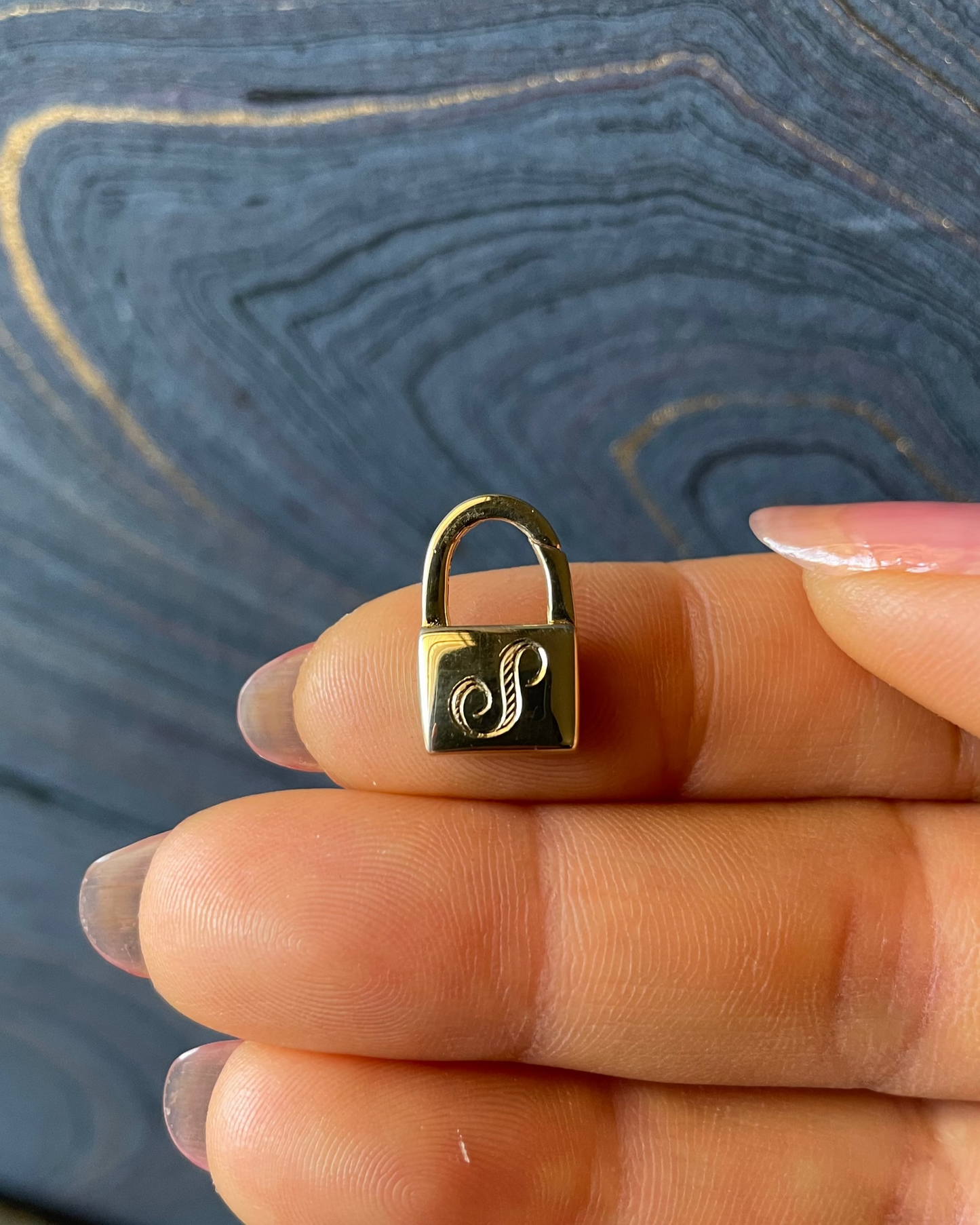 Padlock Connector Charm - 14k