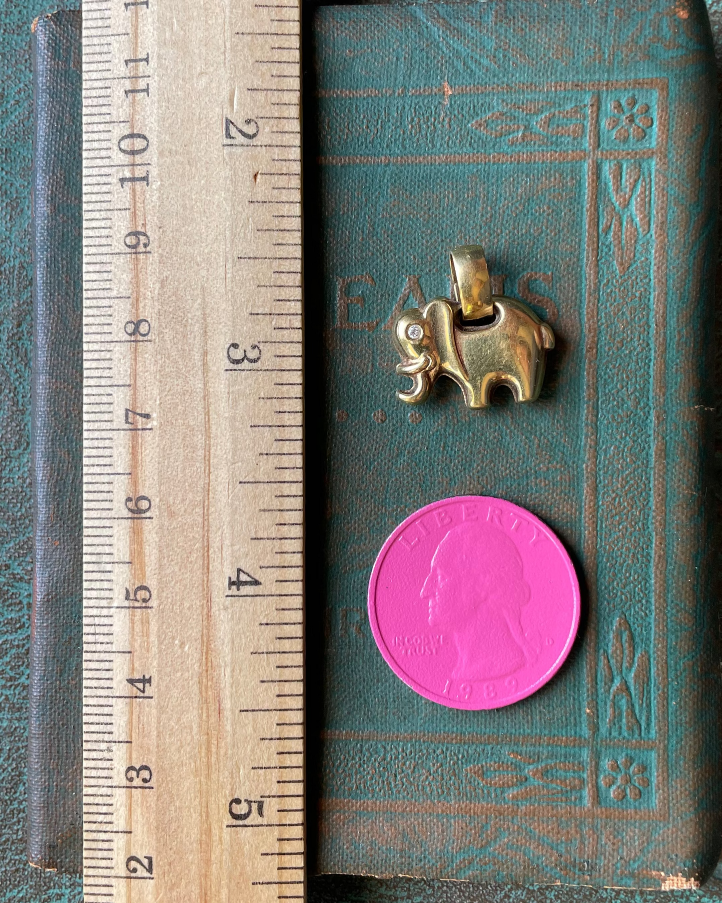 Puffy Elephant Charm - 14k