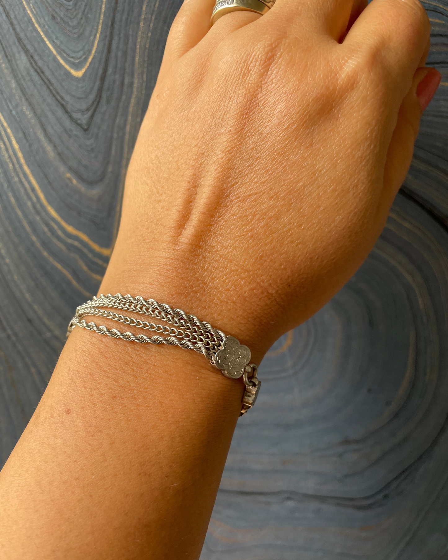 Quatrefoil Watch Chain - Silver