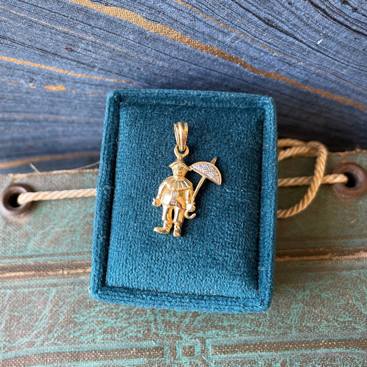 Rainy Day Clown Charm - 18k