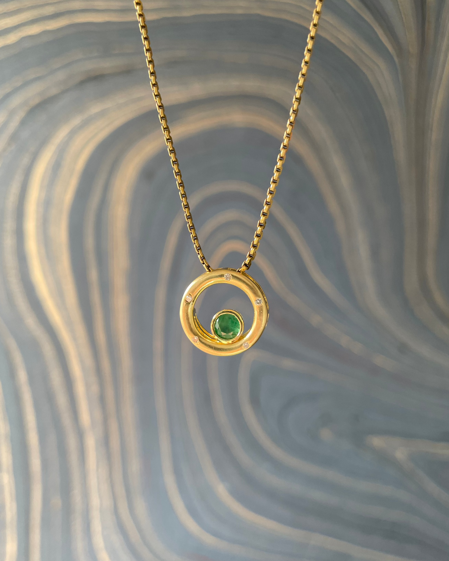 “Emerald” Shaker Pendant - 14k