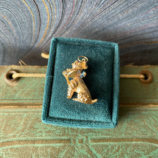 Poodle Dog with a Stiletto Charm - 14k