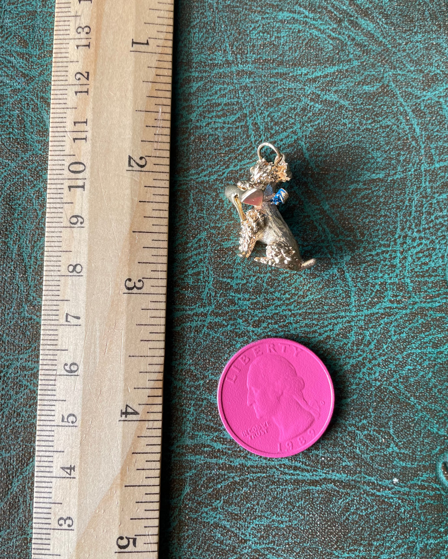 Poodle Dog with a Stiletto Charm - 14k