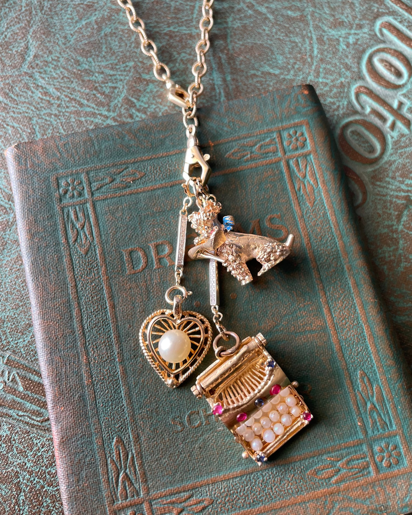 Poodle Dog with a Stiletto Charm - 14k