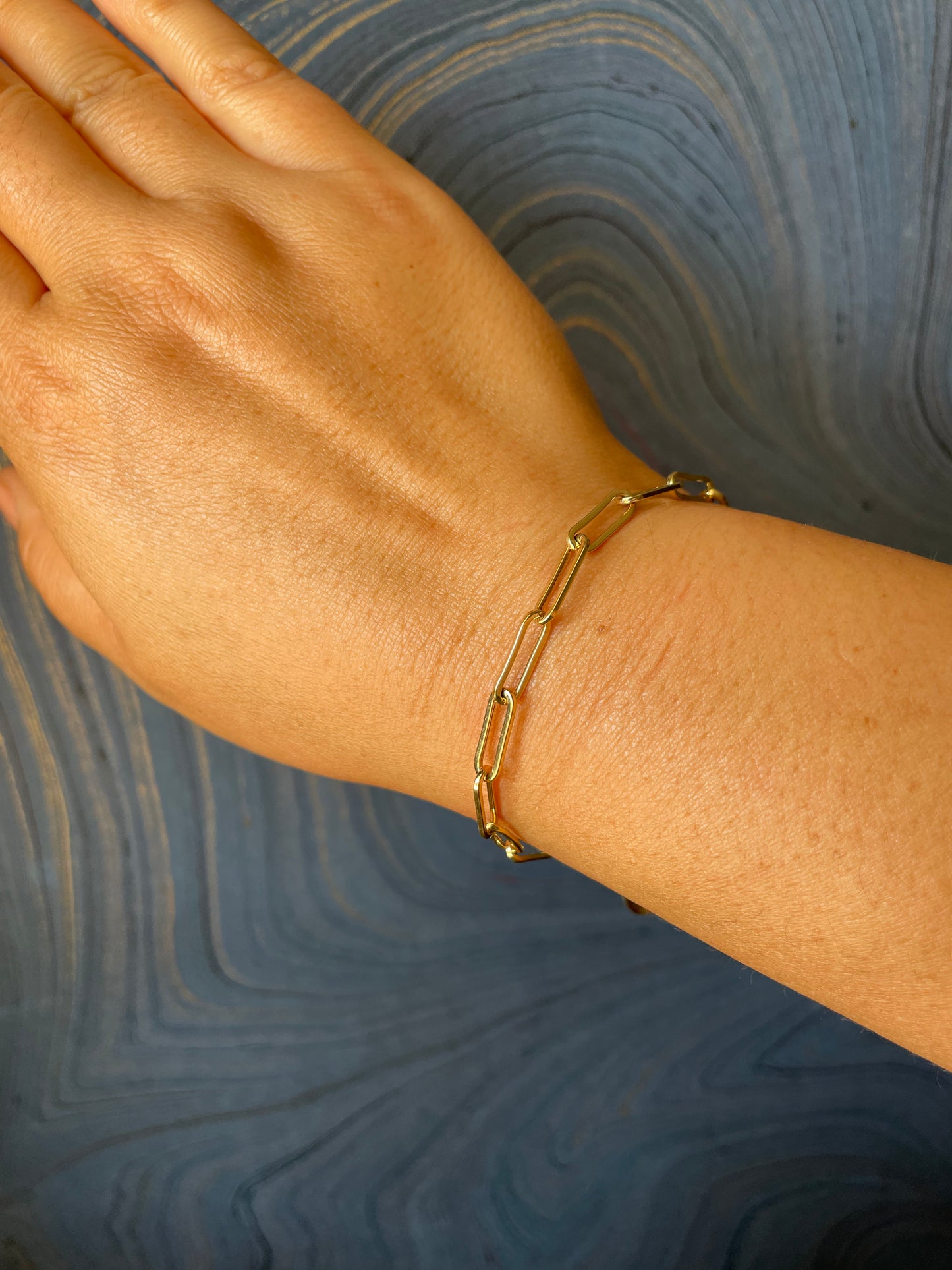 Small Paperclip Bracelet - 14k