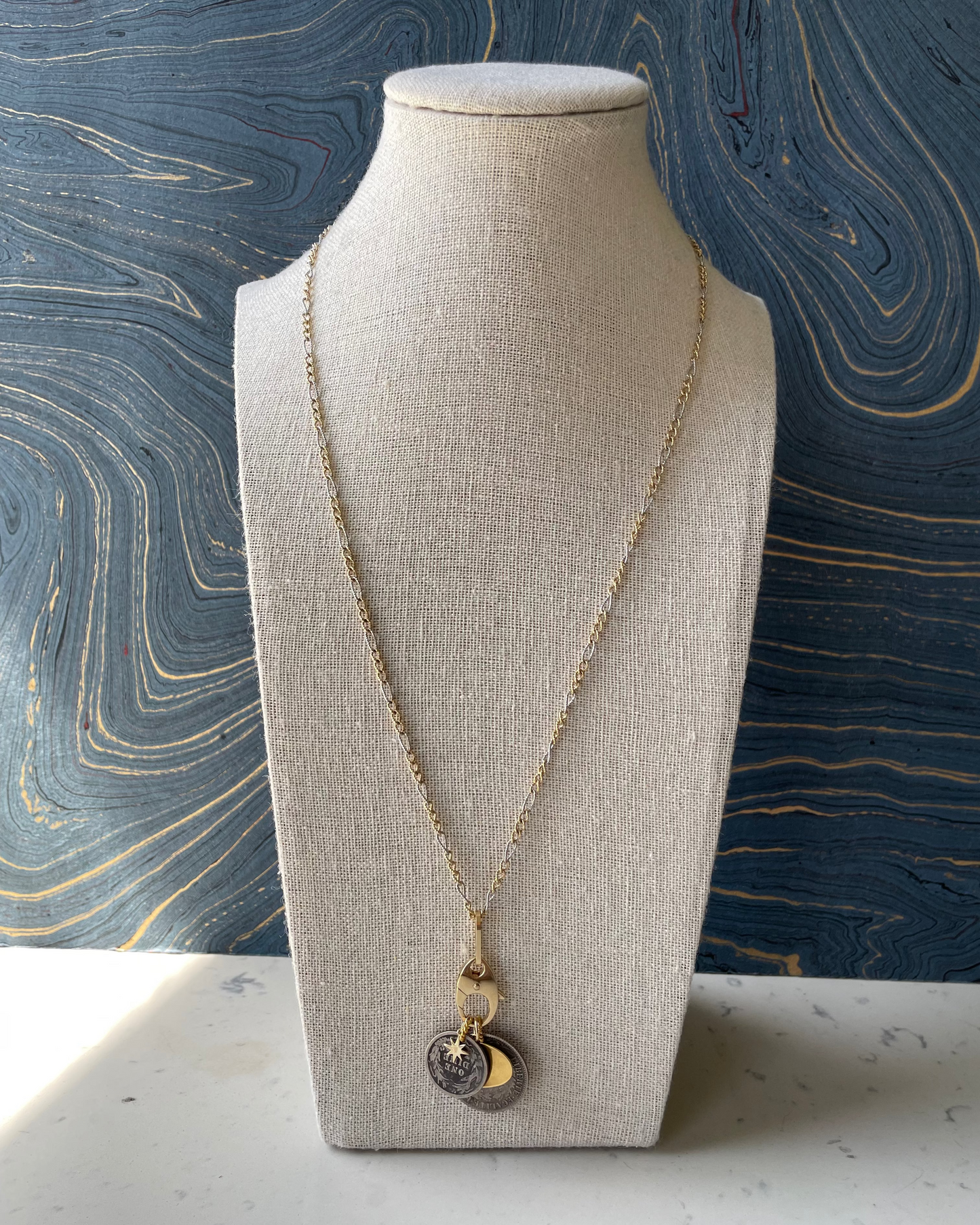 Sparkle 2 Tone Figaro Chain - 14k