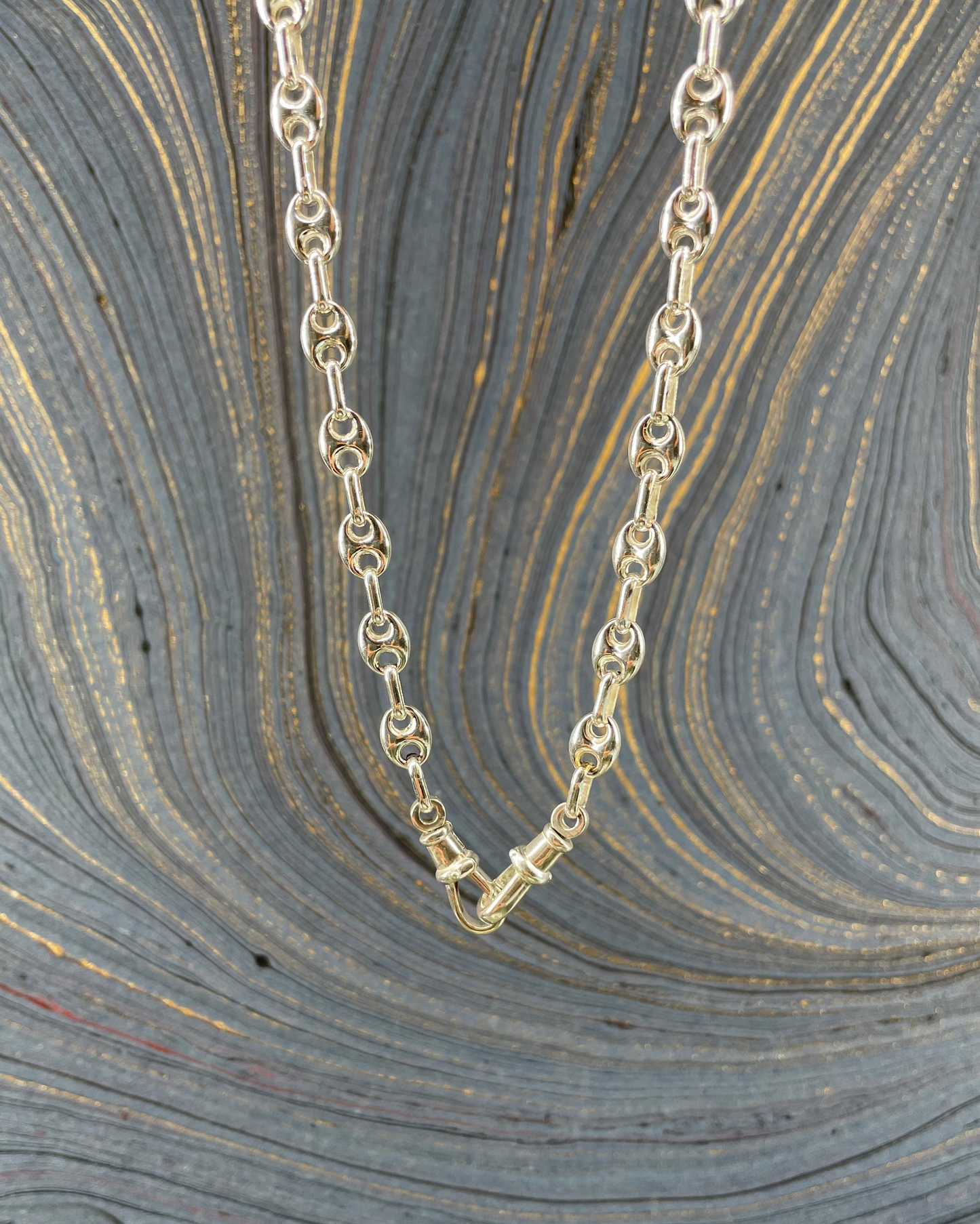 Double Dog Puffy Mariner Chain - Silver