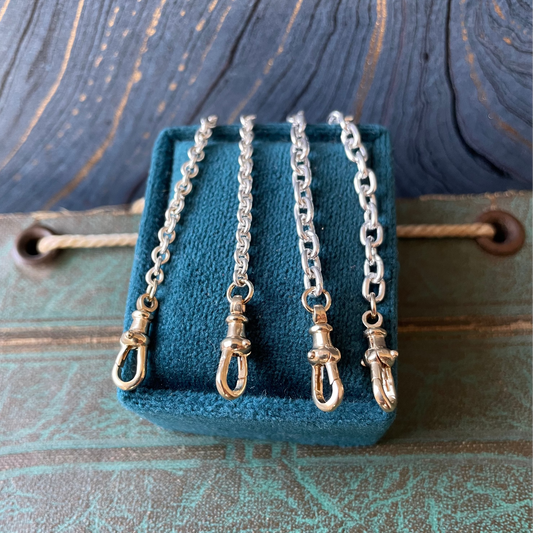 Mixed Double Dog Cable Chain - 925 & 14k