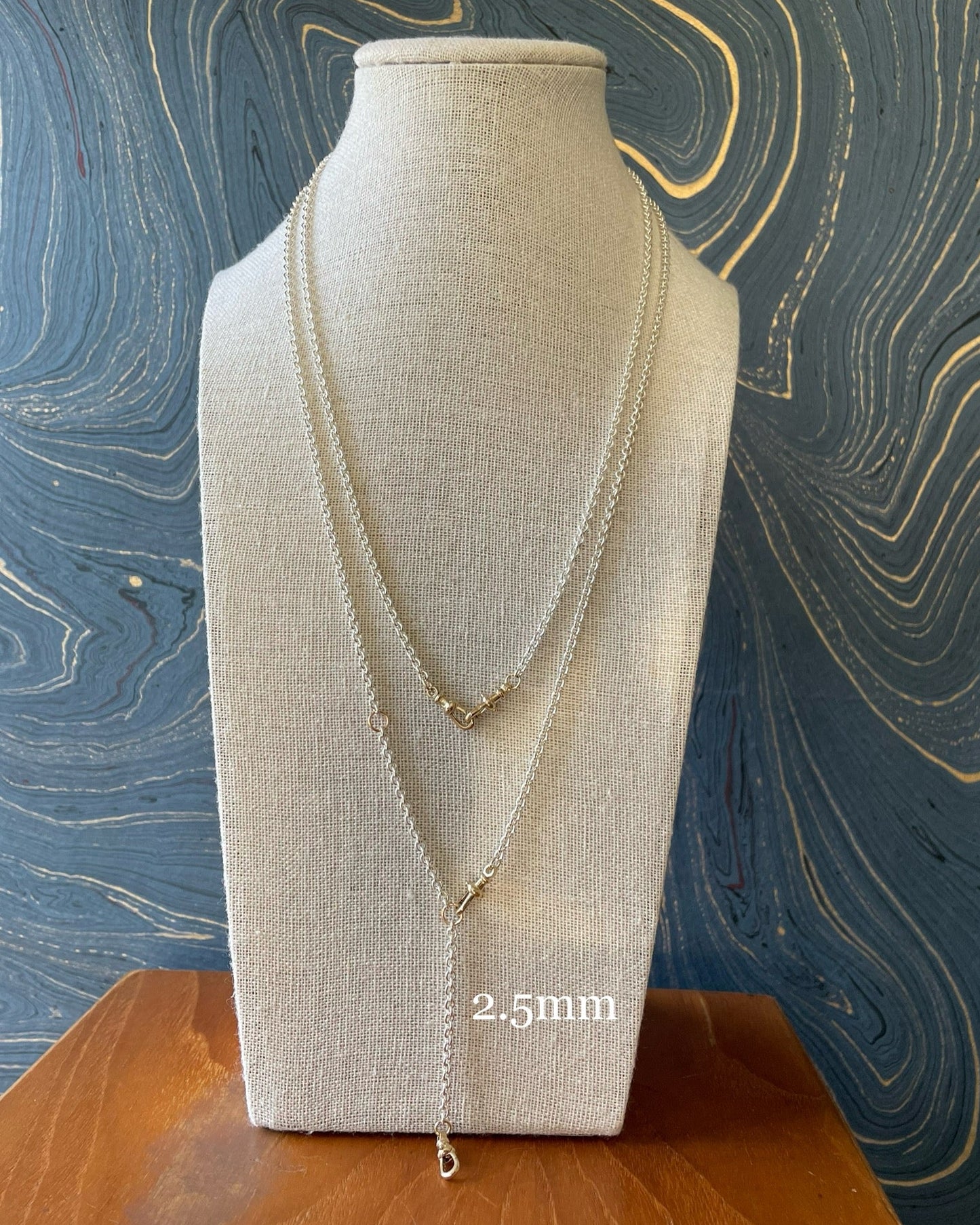 Mixed Double Dog Cable Chain - 925 & 14k