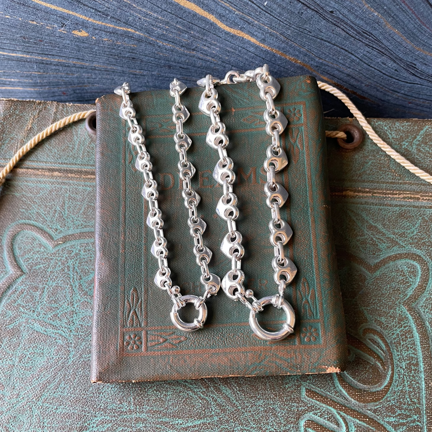 Puffy Heart Mariner Bolt Chain - 925 Silver