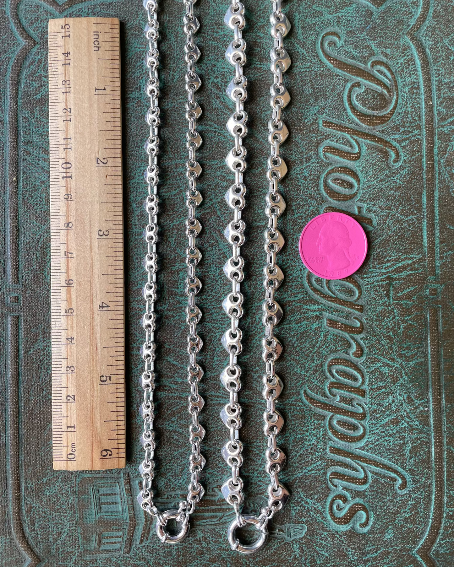 Puffy Heart Mariner Bolt Chain - 925 Silver