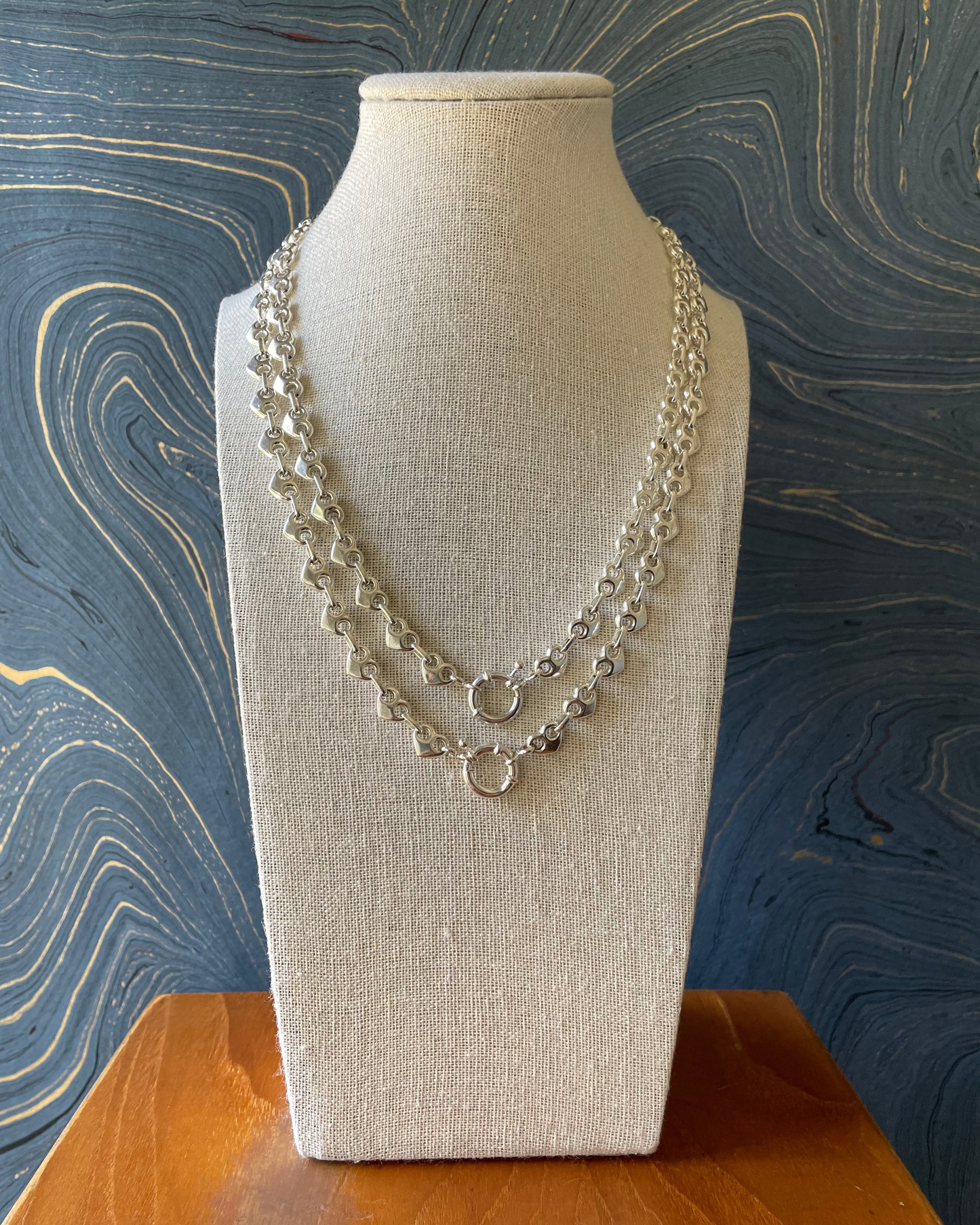 Puffy Heart Mariner Bolt Chain - 925 Silver