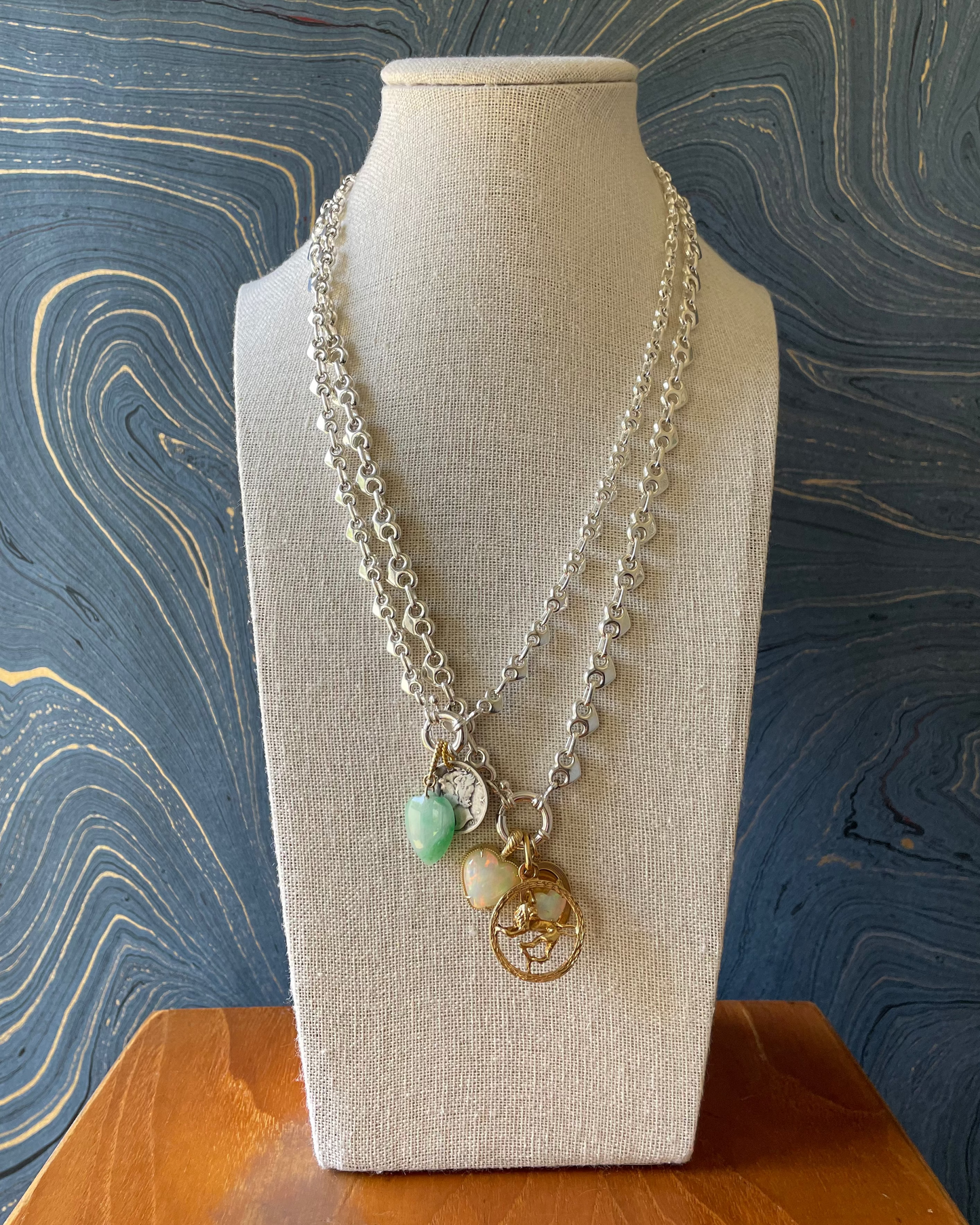 Puffy Heart Mariner Bolt Chain - 925 Silver