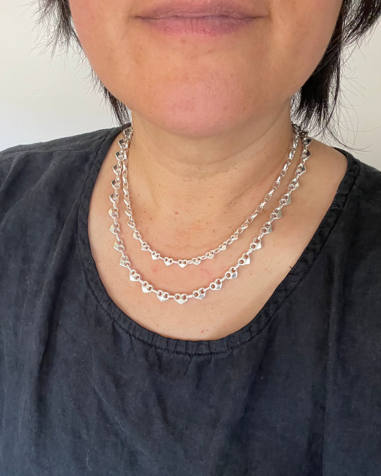 Puffy Heart Mariner Bolt Chain - 925 Silver