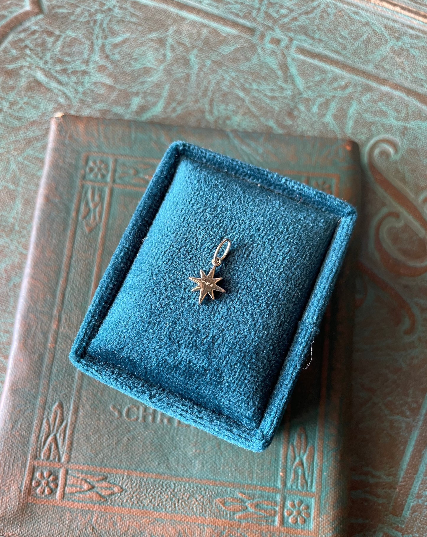 Tiny Starburst Charm - 14k