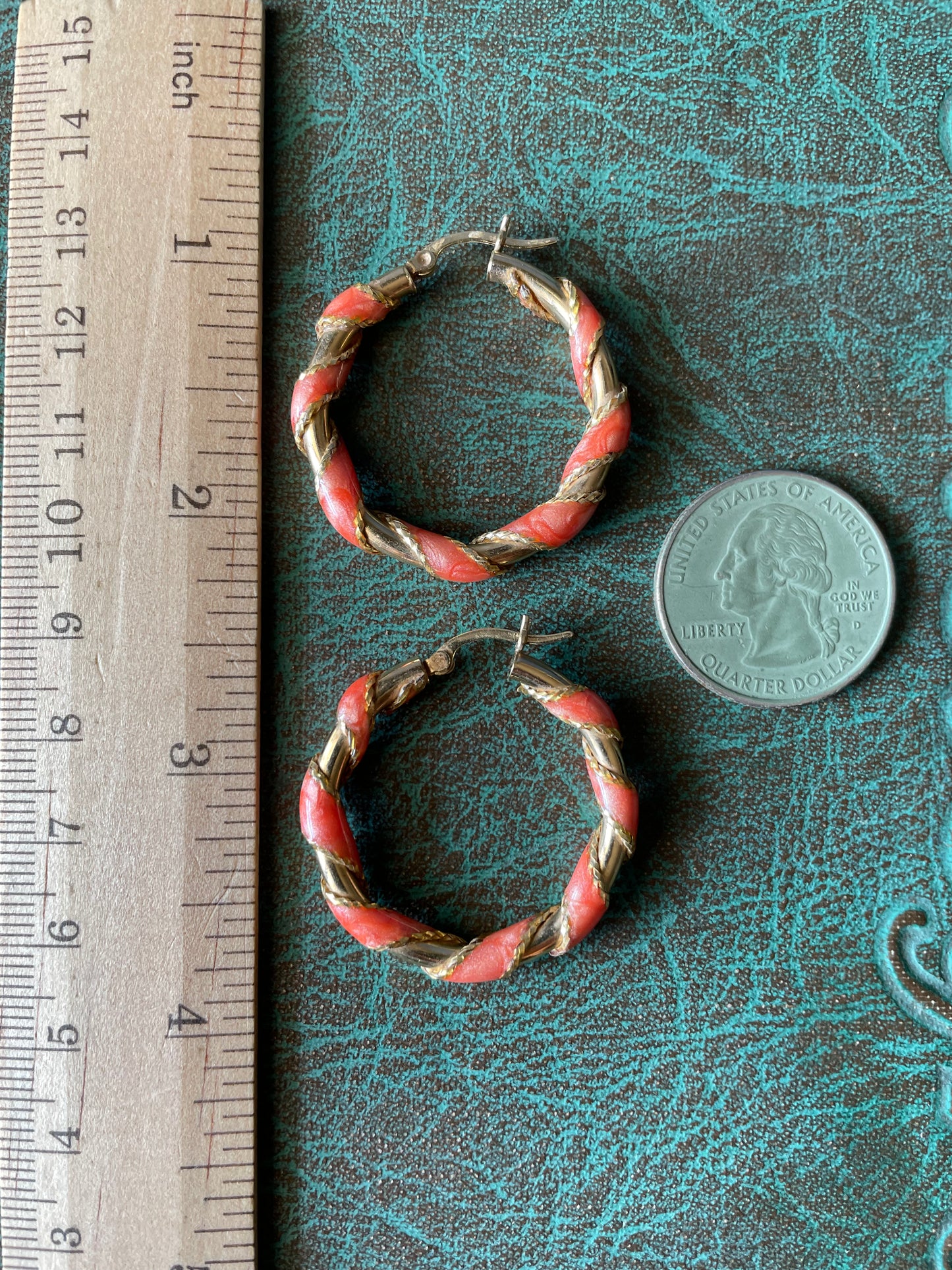 Candy Striped Hoops - 14k