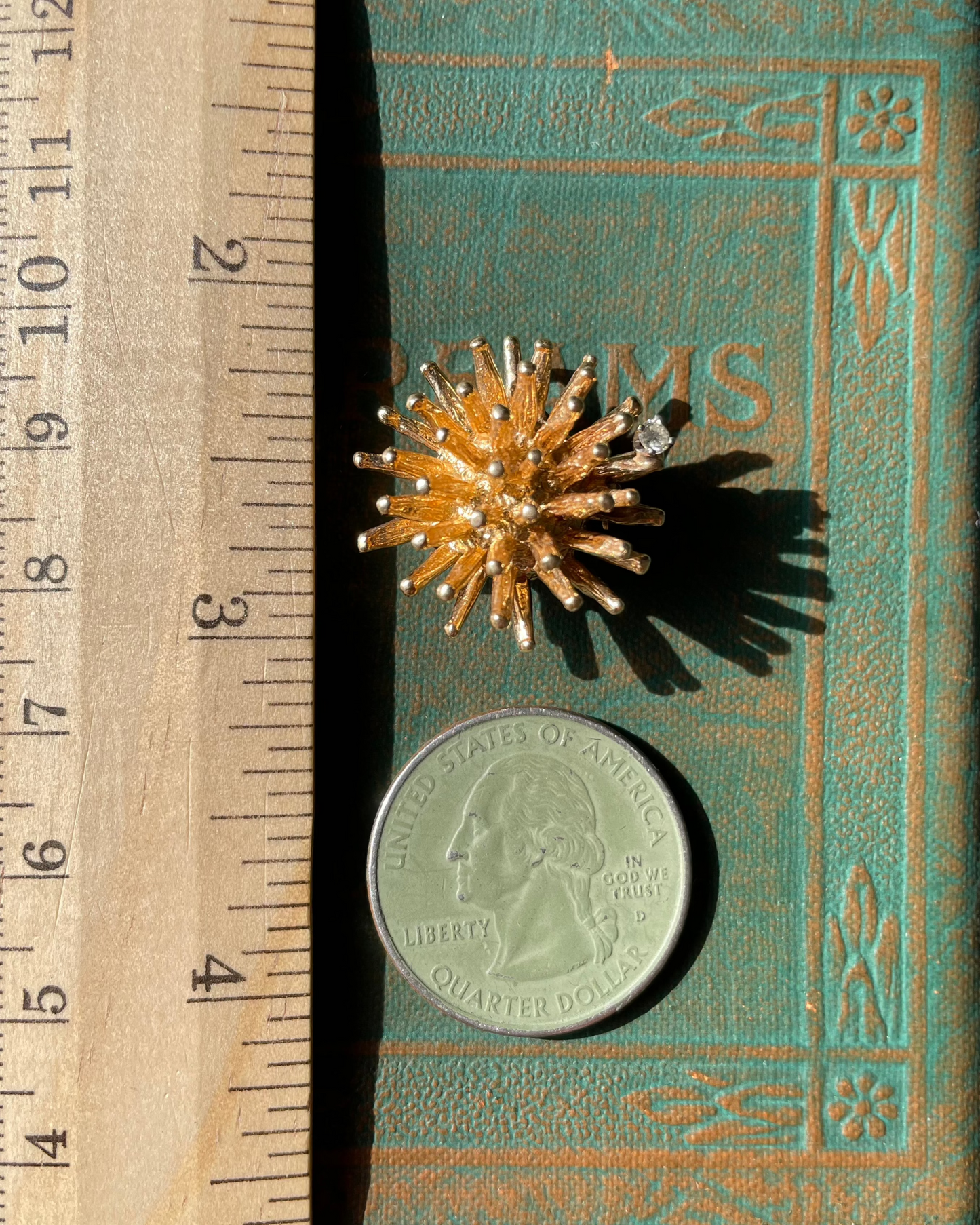 Sea Urchin Pin Charm - 13k