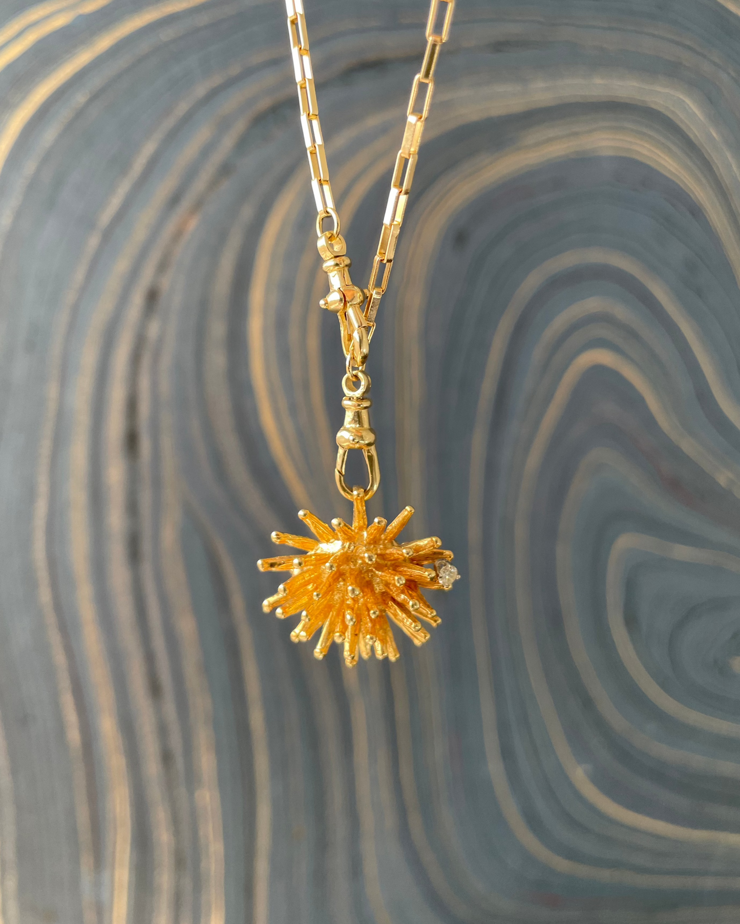 Sea Urchin Pin Charm - 13k