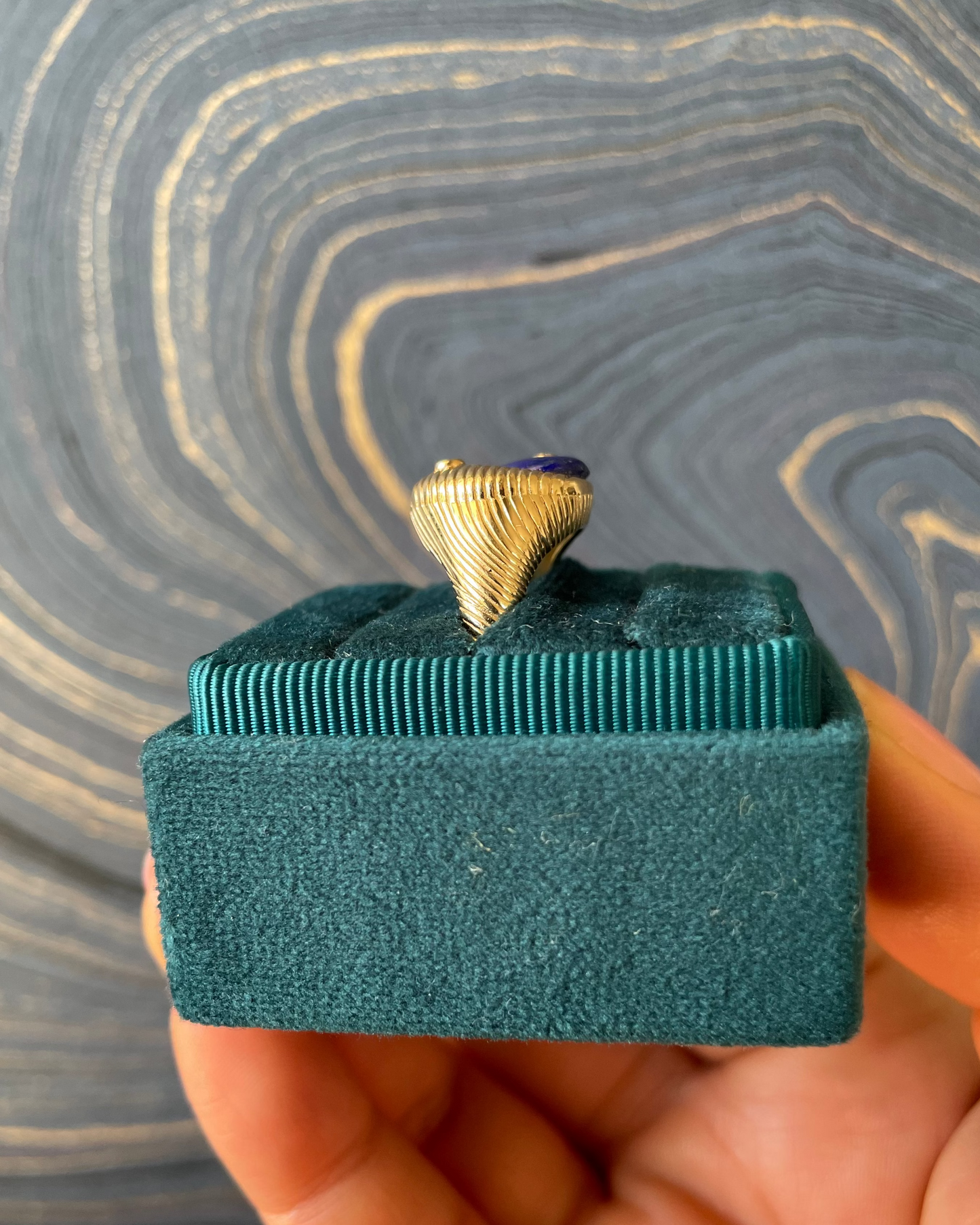 Yin Yang Lapis Ring - 14k